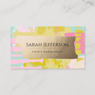 Faux Gold Neo Mint Fits All Sizes Abstract Modern Business Card