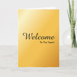 Faux Gold New Employee Welcome Card