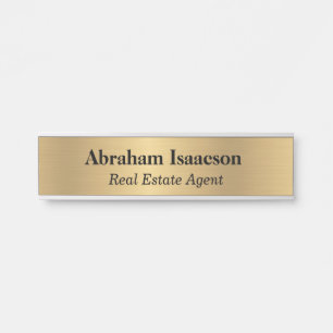 Faux Gold Office Door Sign Elegant Business