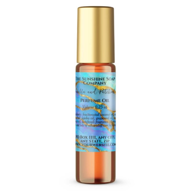 Faux Gold & Opal Stone Perfume Roller Bottle label (Creator Uploaded)
