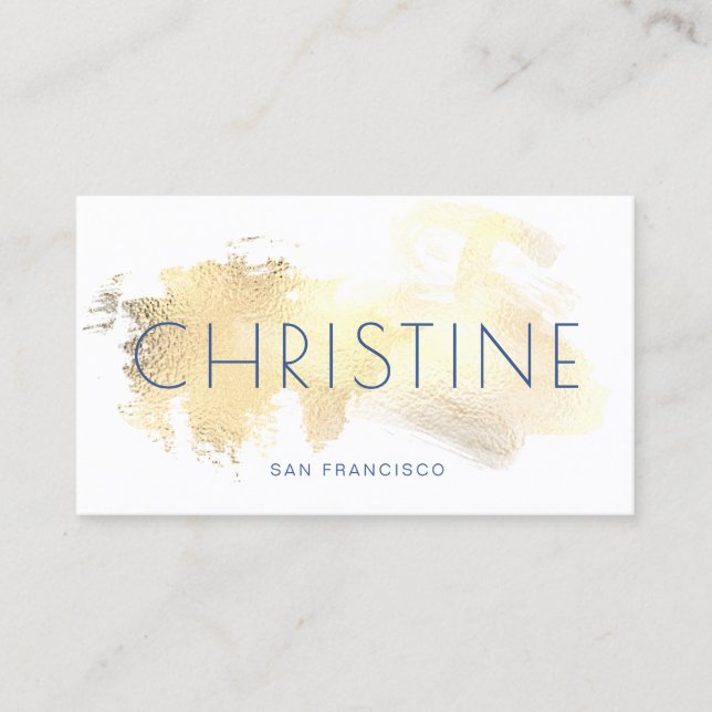faux gold paint strokes business card (Front)