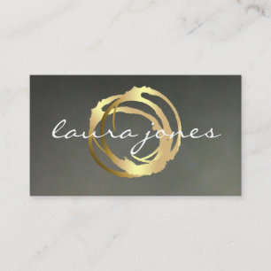 Faux Gold Painted Circle Designer Business Card