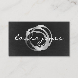 Faux Gold Painted Circle Designer Business Card