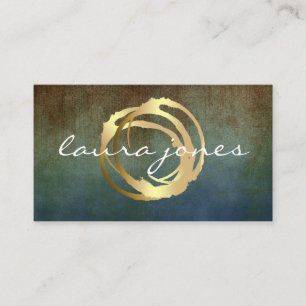 Faux Gold Painted Circle Designer Business Card