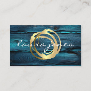 Faux Gold Painted Circle Designer Business Card