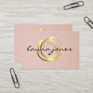 Faux Gold Painted Circle Designer Business Card