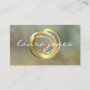 Faux Gold Painted Circle Designer Business Card