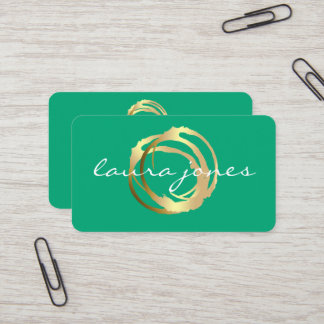 Faux Gold Painted Circle Designer Business Card