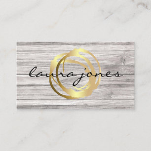Faux Gold Painted Circle Designer Business Card