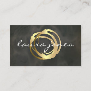 Faux Gold Painted Circle Designer Business Card