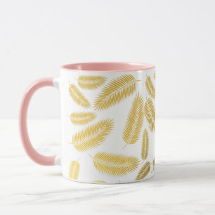 Faux Gold Palm Leaves Pattern Mug