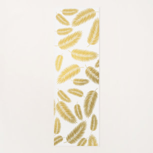 Faux Gold Palm Leaves Pattern Yoga Mat