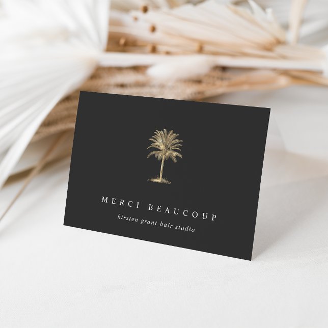 Faux Gold Palm Tree Logo Note Cards (Creator Uploaded)