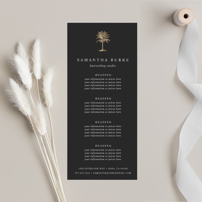 Faux Gold Palm Tree | Pricing or Services Rack Card (Creator Uploaded)