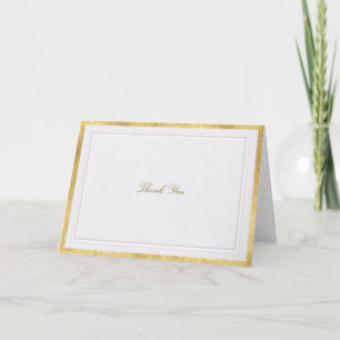 Faux Gold Pearl Modern Classic Formal Wedding Thank You Card