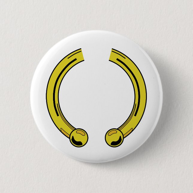 Faux Gold Piecing 6 Cm Round Badge (Front)