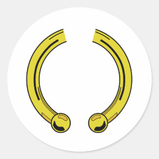 Faux Gold Piecing Classic Round Sticker