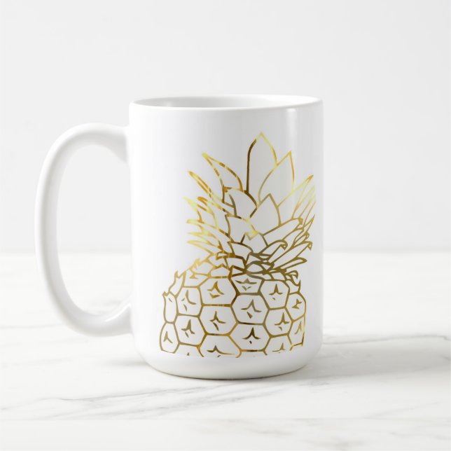Faux Gold Pineapple Coffee Mug (Left)