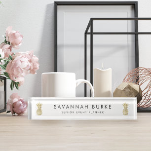 Faux Gold Pineapple Nameplate