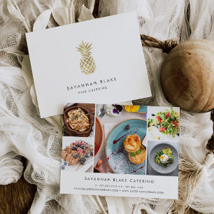 Faux Gold Pineapple Promotional Photo Collage Postcard