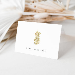 Faux Gold Pineapple Thank You Card