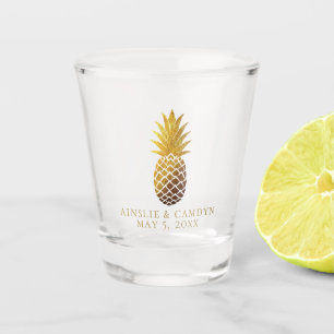 Faux Gold Pineapple Wedding Favour Shot Glass