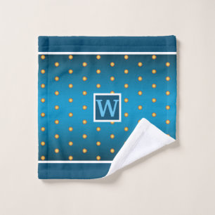Faux Gold Polka Dots on Blue Gradient Bath Towel Set