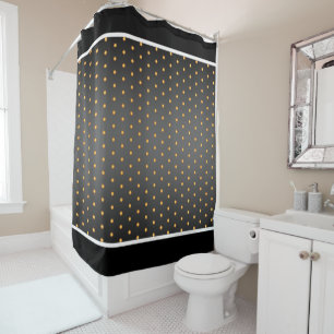 Faux Gold Polka Dots on Grey Gradient Shower Curtain