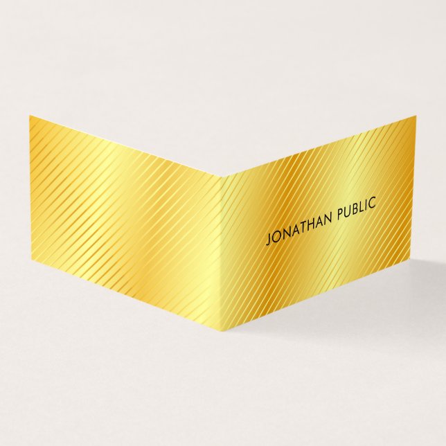 Faux Gold Professional Modern Elegant Template Business Card (Outside)