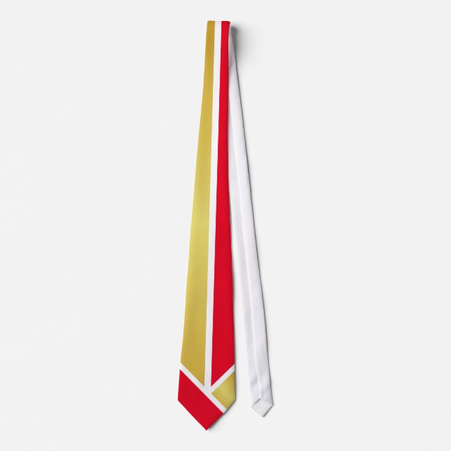 Faux Gold Red White Tie (Front)