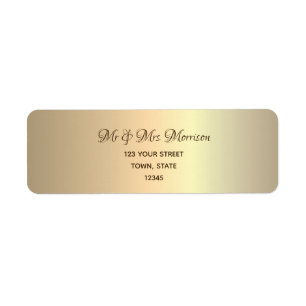 Faux Gold Return Address Label