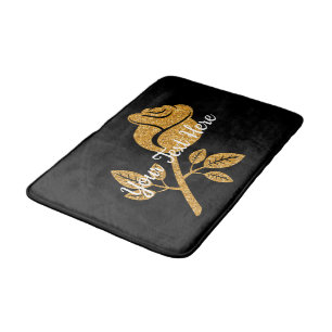 FAUX Gold Rose Bath Mat