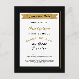 Faux Gold School Class Reunion Save the Date Announcement Postcard
