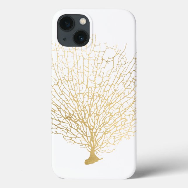 Faux Gold Sea Fan Coral Case-Mate iPhone Case (Back)
