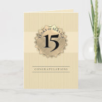 Faux gold seal milestone employee anniversary card