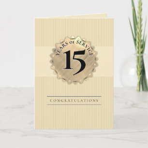Faux gold seal milestone employee anniversary card