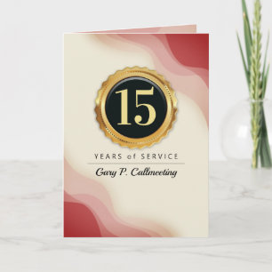 Faux gold seal milestone employee anniversary card