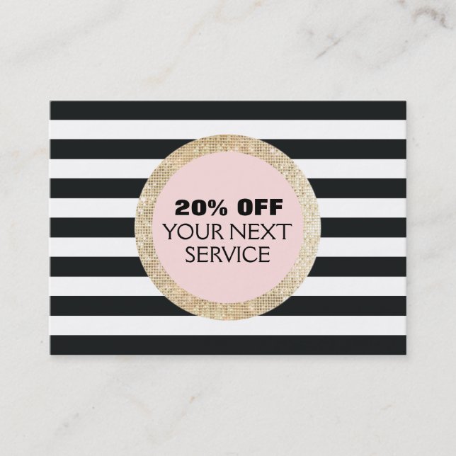 Faux Gold Sequins Customer Discount Coupon (Front)