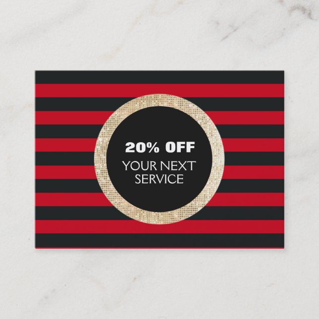 Faux Gold Sequins Hair Salon Discount Coupon 3 (Front)