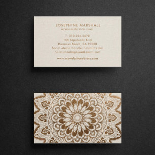 Faux Gold Shimmer Mandala Business Card