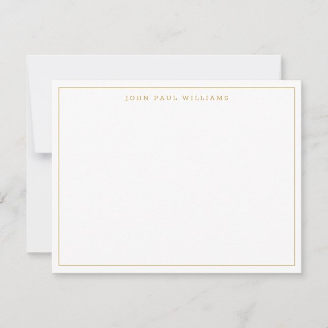 Faux Gold Simple Modern Professional Thin Border Card (Front)
