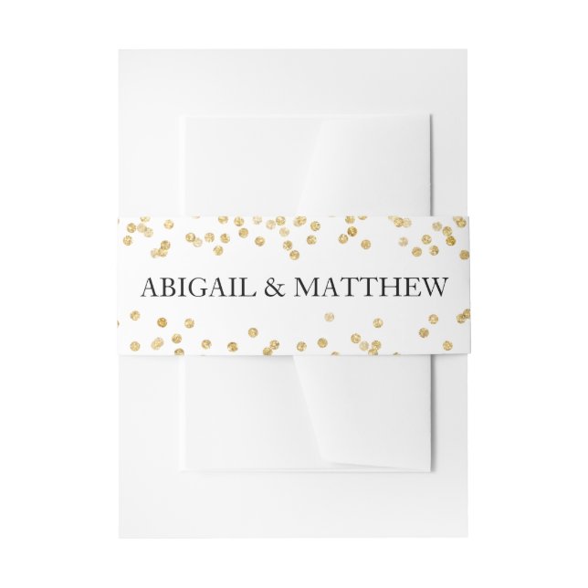 Faux Gold Sparkle Confetti Wedding In | Belly Band Invitation Belly Band (Front Example)
