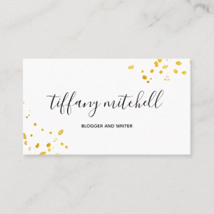 Faux Gold Splashes with Elegant Typography Business Card