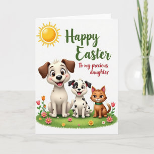 Faux Gold Spring Animals Card