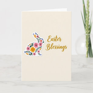 Faux Gold Spring Hare Art Card