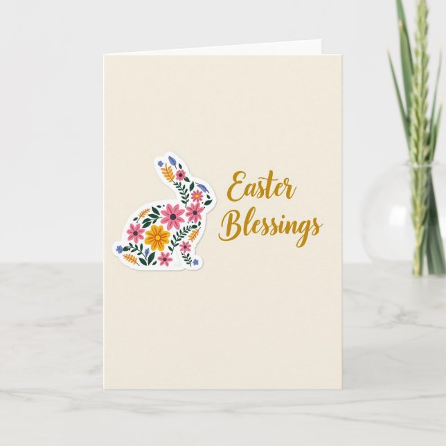 Faux Gold Spring Hare Art Card (Front)