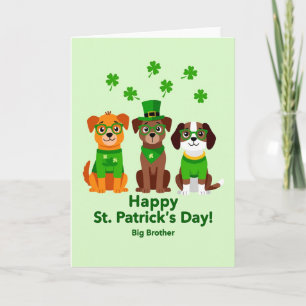 Faux Gold St Patricks Day Dogs Card
