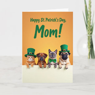 Faux Gold St Patricks Day Mom Card