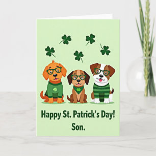 Faux Gold St Patricks Day Puppy Card
