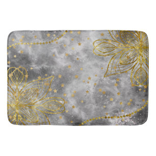 Faux Gold Star Mandala Bath Mat Large
